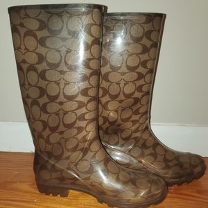 Size 7 Brown Coach Rainboots